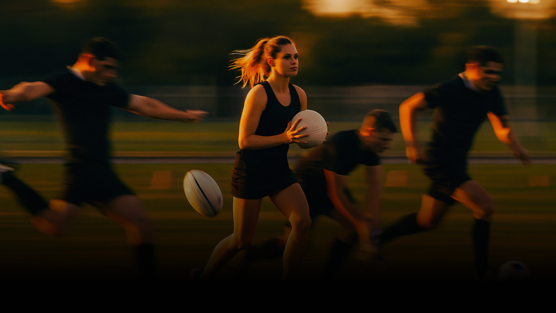 Rugby player in action
